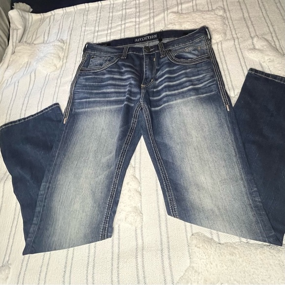 Affliction Dark Blue Denim Jeans - Picture 4 of 13